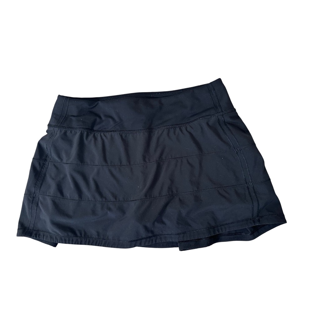 Lululemon Pace Rival Skirt Tall Black Athletic Tennis Golf Skort Size 6 - Picture 2 of 5
